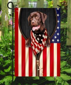 chocolate labrador retriever american patriot flag thn3626fv1 7519