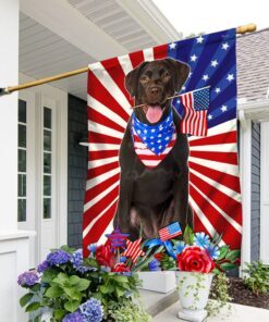 Chocolate Labrador Retriever Dog Flag 4th Of July Independence Day TQN205Fv1