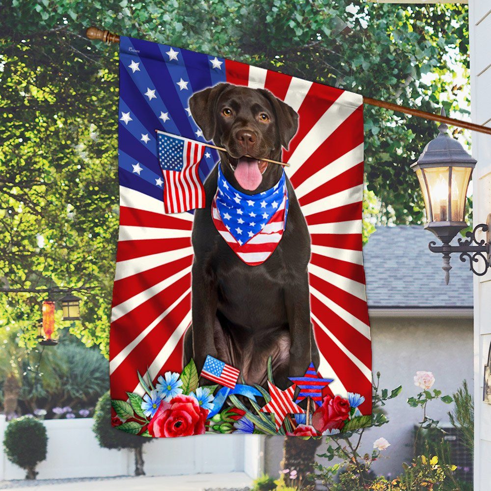 Chocolate Labrador Retriever Dog Flag 4th Of July Independence Day TQN205Fv1 - Image 2