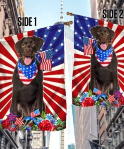 chocolate labrador retriever dog flag 4th of july independence day tqn205fv1 3248