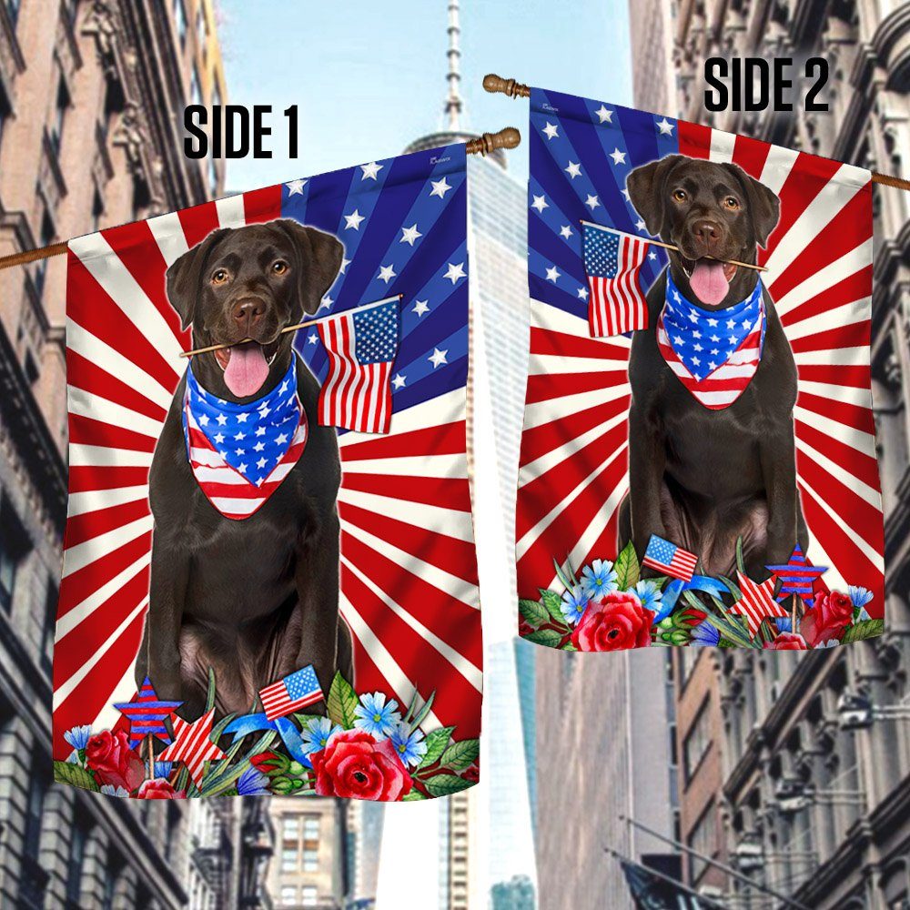 Chocolate Labrador Retriever Dog Flag 4th Of July Independence Day TQN205Fv1 - Image 3