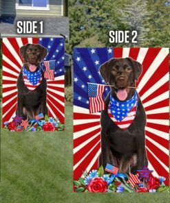 chocolate labrador retriever dog flag 4th of july independence day tqn205fv1 5184