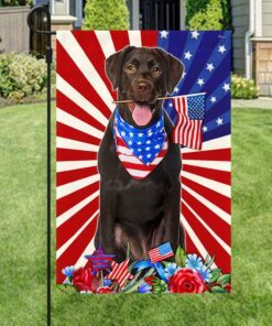 chocolate labrador retriever dog flag 4th of july independence day tqn205fv1 6231