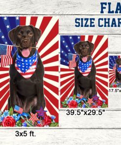 chocolate labrador retriever dog flag 4th of july independence day tqn205fv1 8459