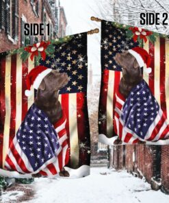chocolate labrador retriever flag merry christmas anl285fv3 3619