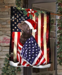 chocolate labrador retriever flag merry christmas anl285fv3 4858