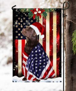 chocolate labrador retriever flag merry christmas anl285fv3 5036