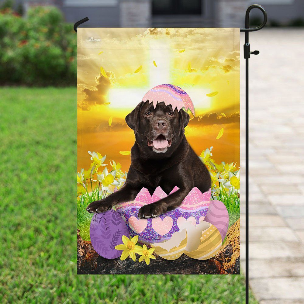 Chocolate Labrador Retriever Is Ready For Easter Flag - Image 6