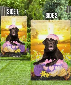 chocolate labrador retriever is ready for easter flag 6170