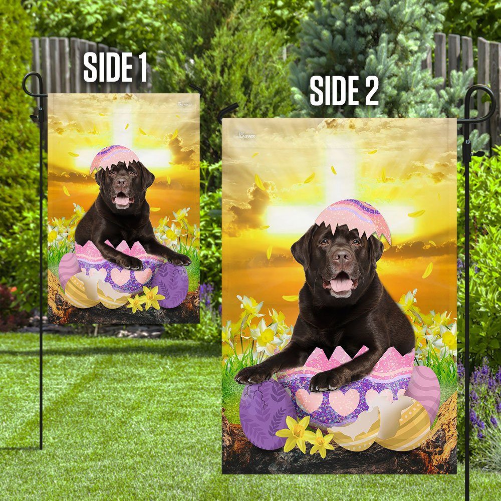 Chocolate Labrador Retriever Is Ready For Easter Flag - Image 8