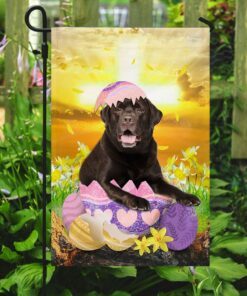 chocolate labrador retriever is ready for easter flag 6195