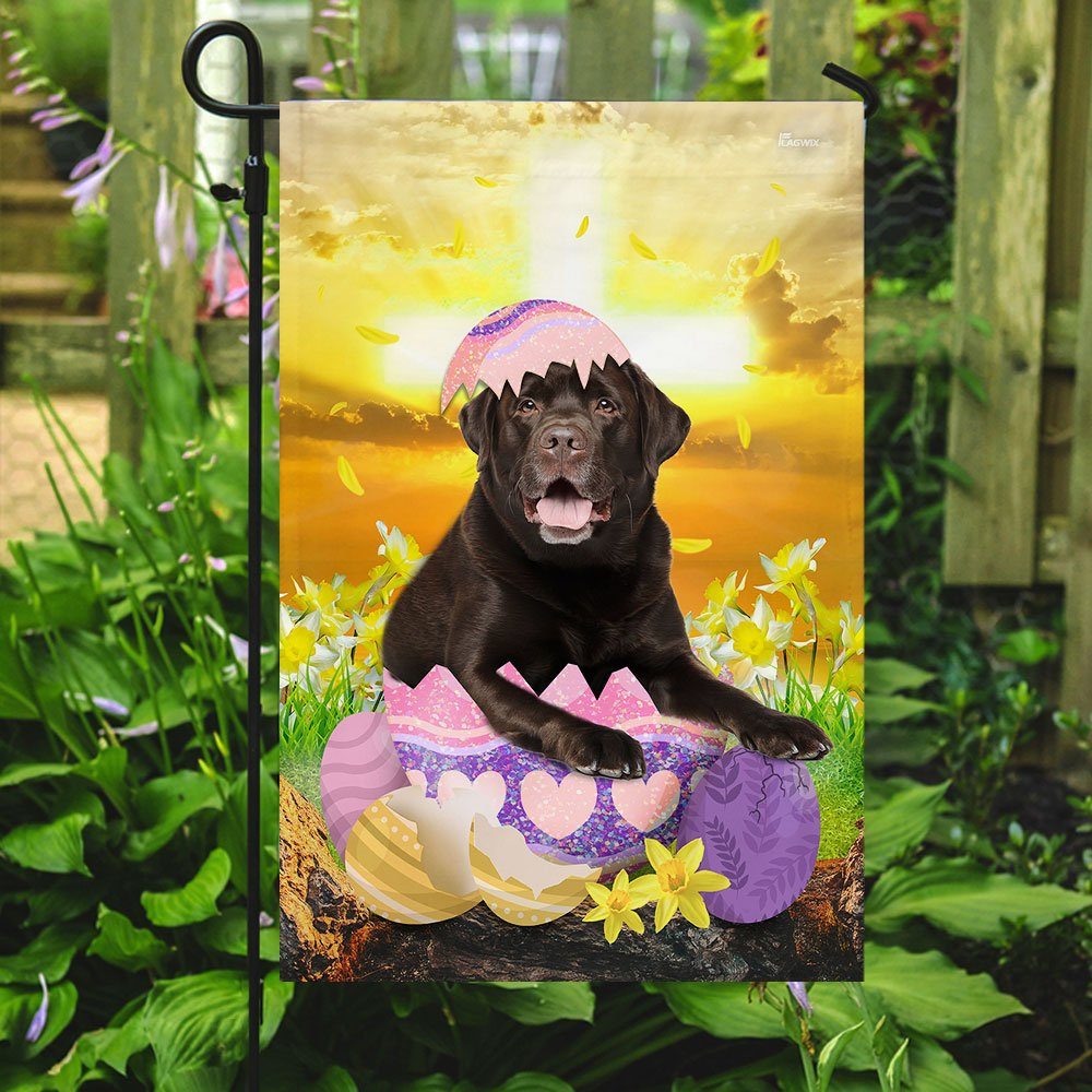 Chocolate Labrador Retriever Is Ready For Easter Flag - Image 7