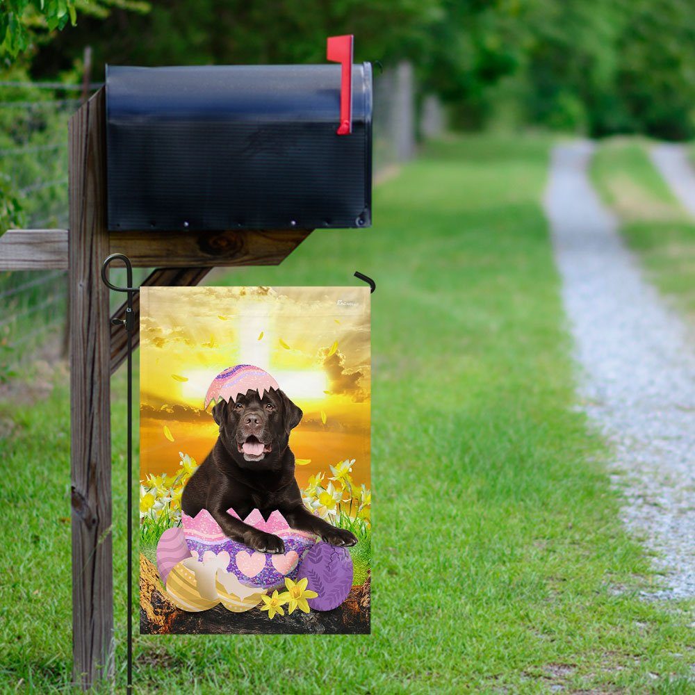 Chocolate Labrador Retriever Is Ready For Easter Flag - Image 9