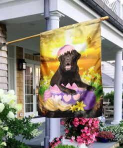 chocolate labrador retriever is ready for easter flag 7834