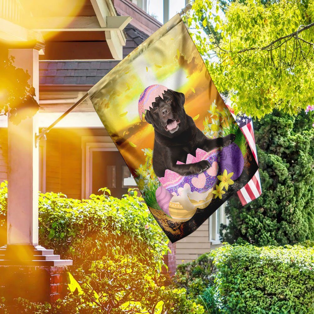 Chocolate Labrador Retriever Is Ready For Easter Flag