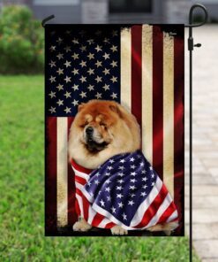 chow chow american patriot flag 6162
