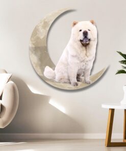 chow chow dog and moon hanging metal sign qnk879msv58 1576