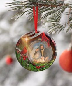 christ is born ceramic ornament 6879