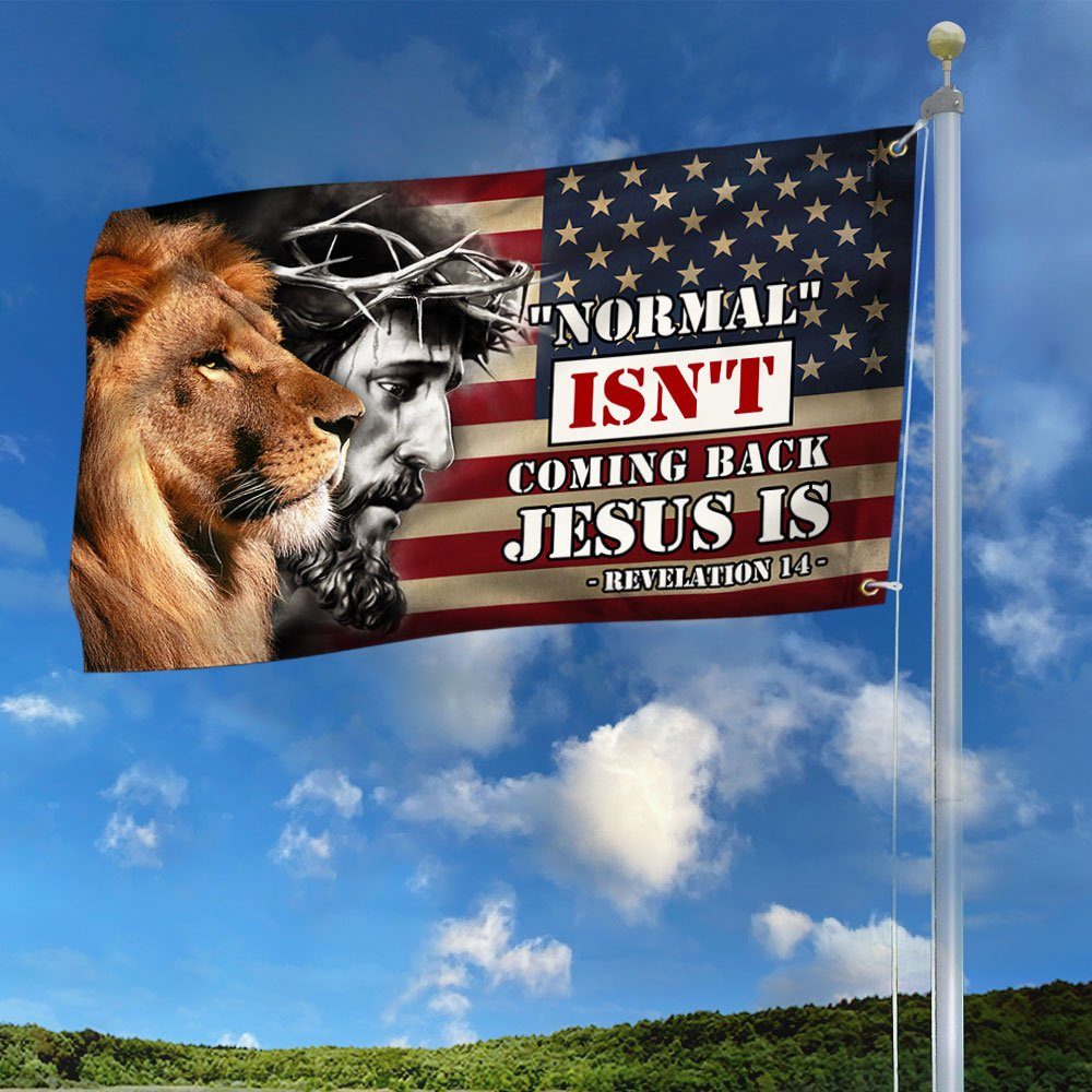 Christ Lion and Jesus Flag Normal Isn't Coming Back Jesus Is Lion of Judah Grommet Flag MLN692GF - Image 2