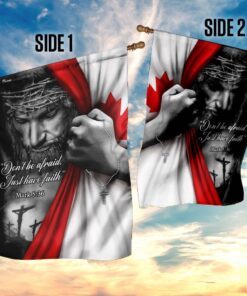 christian. jesus just have faith canadian flag 1344