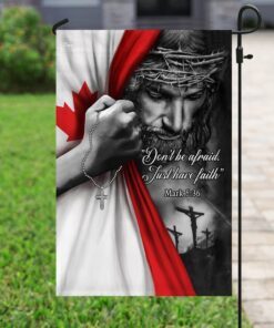 christian. jesus just have faith canadian flag 7664