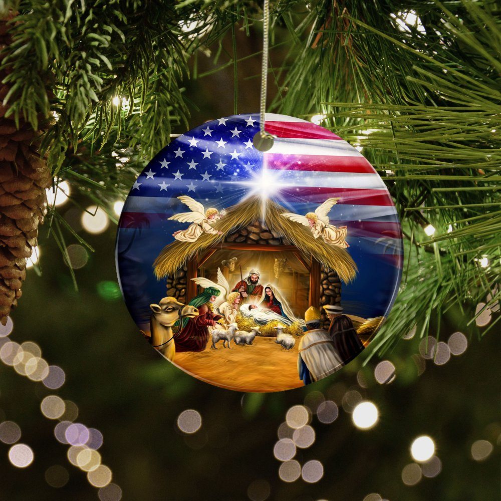 Christian Christmas Ornaments - It's All About Jesus - Family Religious Gifts - Christian Decorations For Home, Religious Decor - Christian Friend Christmas Ornaments Gifts, Ceramic Ornament BNN519O
