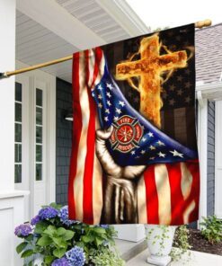 Christian Cross, Firefighter American Flag TPT196F