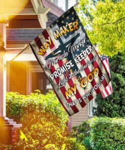 christian cross. way maker miracle worker promise keeper my god flag 2819