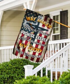 christian cross. way maker miracle worker promise keeper my god flag 2984