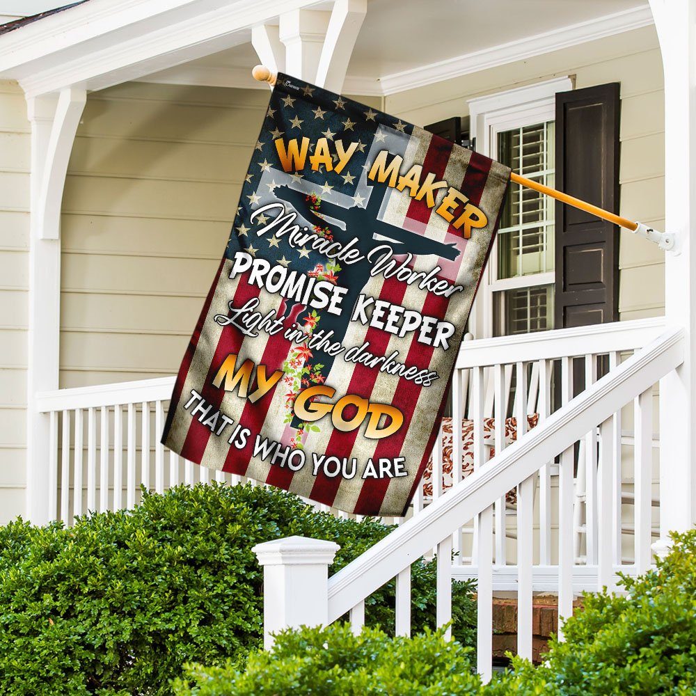 Christian Cross. Way Maker Miracle Worker Promise Keeper My God Flag - Image 5