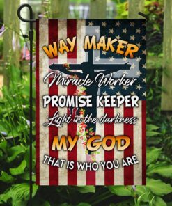 christian cross. way maker miracle worker promise keeper my god flag 3246