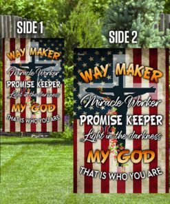 christian cross. way maker miracle worker promise keeper my god flag 5276
