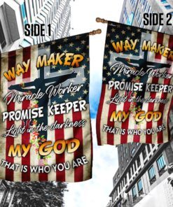 christian cross. way maker miracle worker promise keeper my god flag 5952