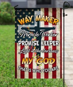 christian cross. way maker miracle worker promise keeper my god flag 6708