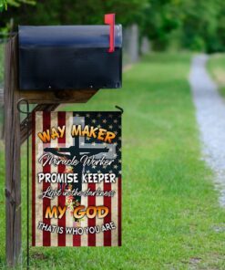 christian cross. way maker miracle worker promise keeper my god flag 8690