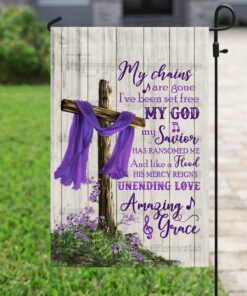 christian cross amazing grace purple flag 1963