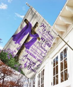 christian cross amazing grace purple flag 2786