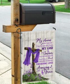christian cross amazing grace purple flag 7026