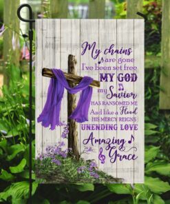 christian cross amazing grace purple flag 7979