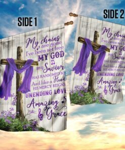 christian cross amazing grace purple flag 8350