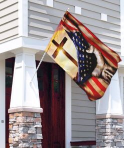 christian cross america u.s. flag 7189