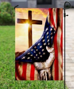 christian cross america u.s. flag 8232