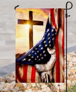 christian cross america u.s. flag 8646