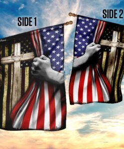 christian cross american flag 6019
