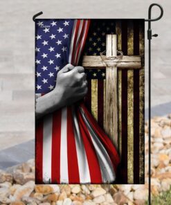 christian cross american flag 7805