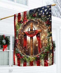 Christian Cross American Flag THH3606F