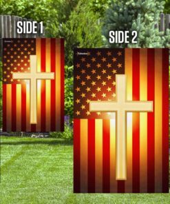 christian cross american us flag 6212
