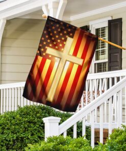 christian cross american us flag 6980