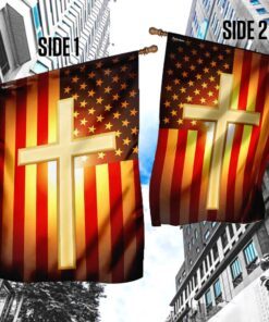 christian cross american us flag 8048