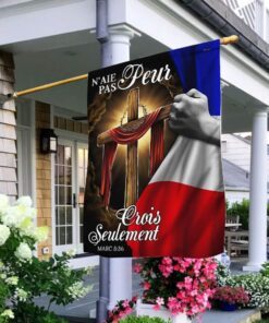 Christian Cross Flag Faith Over Fear THB3324F